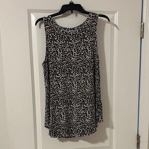 Old Navy Black and White Animal Print Tank Top
